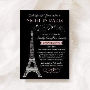 Convites A noite na dança da filha do Pai da Torre Eiffel e