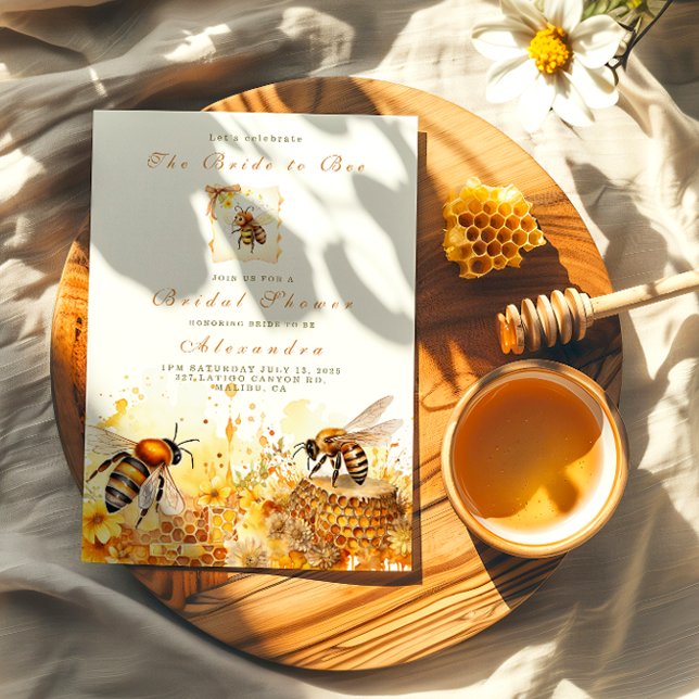 Convites A noiva do chá de mel de flor silvestre (Criador carregado)