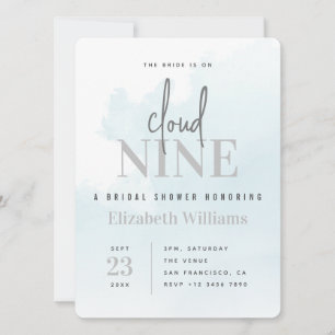 Convites A Noiva está no Chá de panela Moderno Cloud Nine