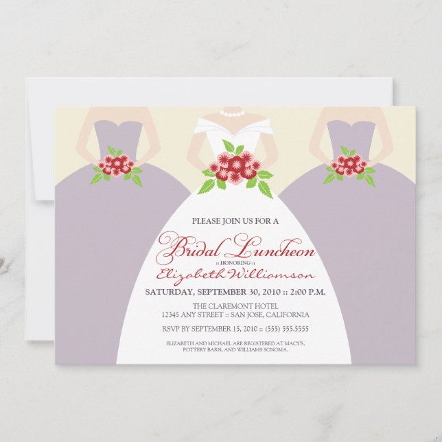 Convites A noiva & o almoço nupcial das damas de honra (Frente)