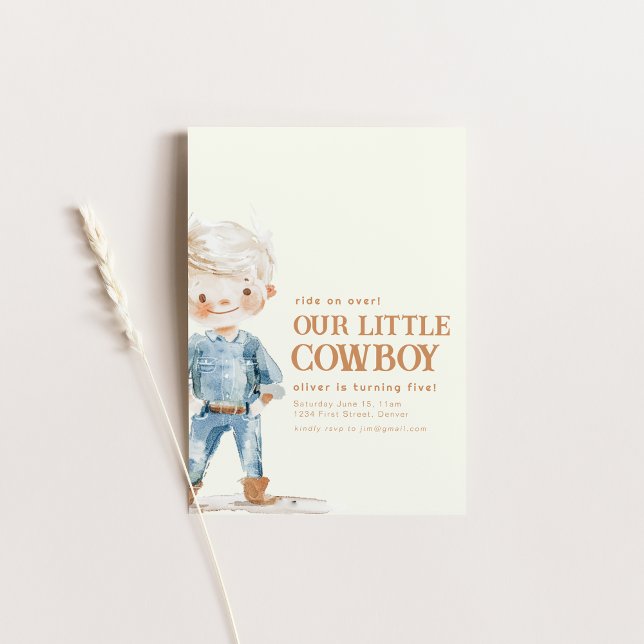 Convites A nossa Festa de aniversário de vaqueiro convida (Criador carregado)