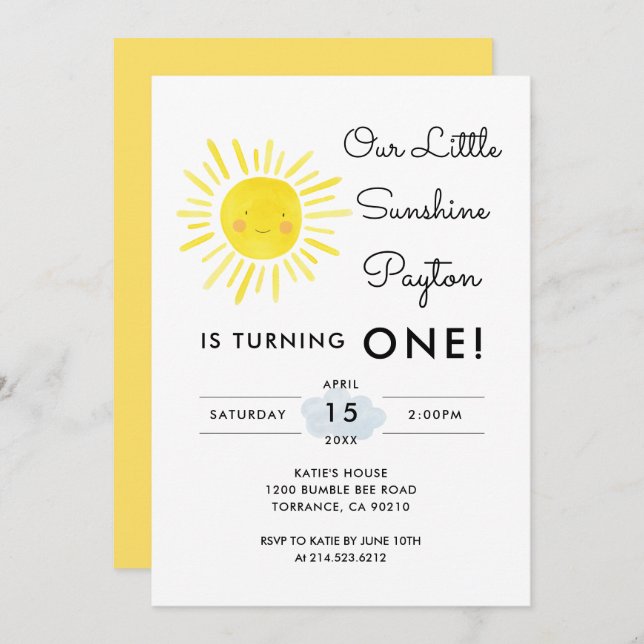 Convites A nossa pequena festa de primeiro aniversario de g (Frente/Verso)