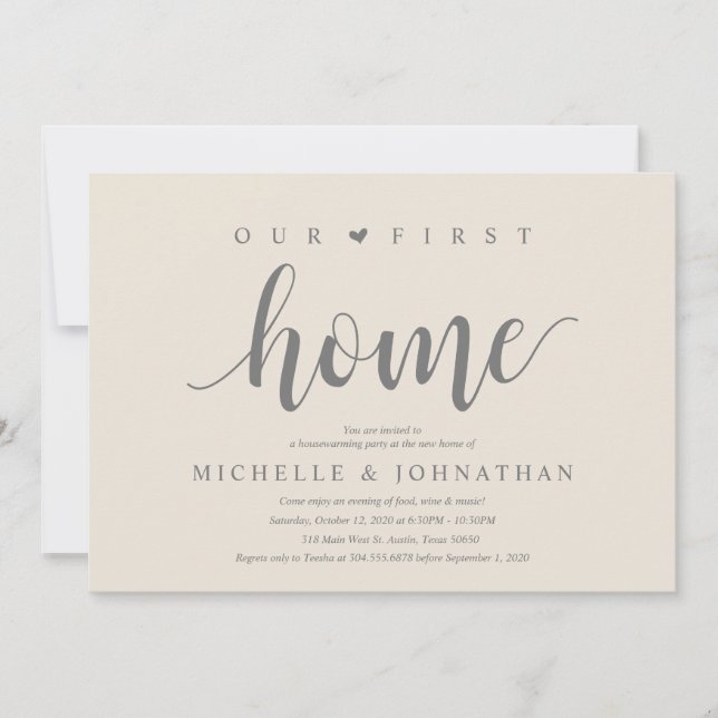 Convites A nossa primeira casa, festa do Aquecimento Domést (Frente)