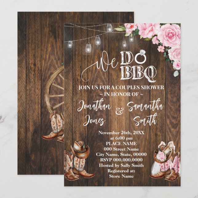 Convites A Oeste, Rosa, Fazemos Chá De Casais Do País CHURR (Frente/Verso)