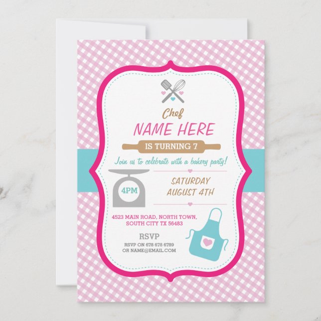 Convites A padaria que coze todas as meninas de festa de (Frente)