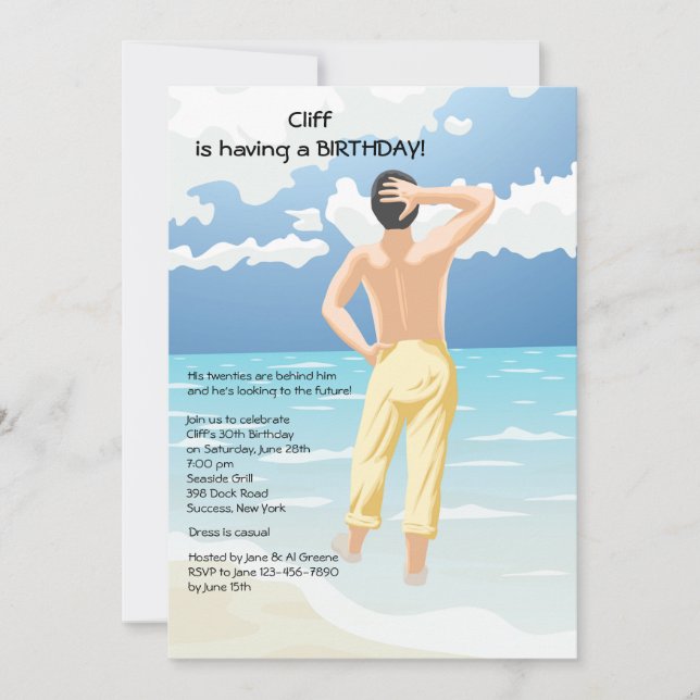 Convites A pasta de papel no mar (Frente)