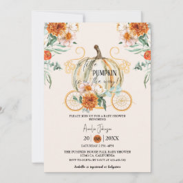 Convites A Pequena Abóbora está a caminho Chá de fraldas de