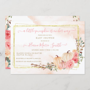 Convites a pequena abóbora está a caminho do chá de fraldas