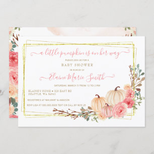 Convites a pequena abóbora está a caminho do chá de fraldas