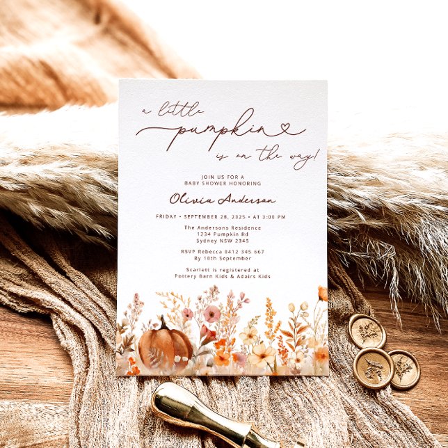 Convites A Pequena Abóbora está no Caminho do Chá de fralda (Criador carregado)