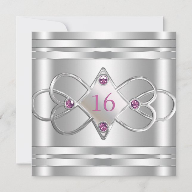 Convites A prata elegante simples convida (Frente)