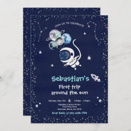 Convites A Primeira Viagem Do primeiro aniversario Espacial