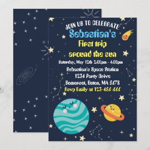Convites A Primeira Viagem Do primeiro aniversario Espacial