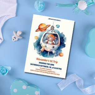 Convites A Primeira Viagem Do primeiro aniversario Espacial