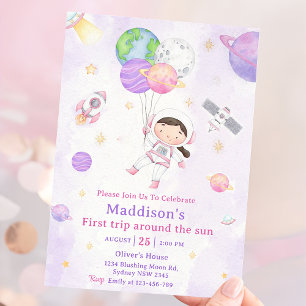 Convites A Primeira Viagem Do primeiro aniversario Espacial