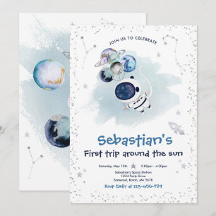Convites A Primeira Viagem Do primeiro aniversario Espacial