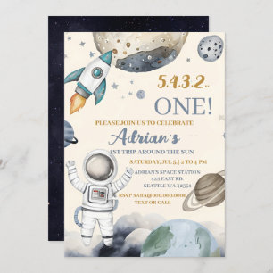 Convites A Primeira Viagem Do primeiro aniversario Espacial
