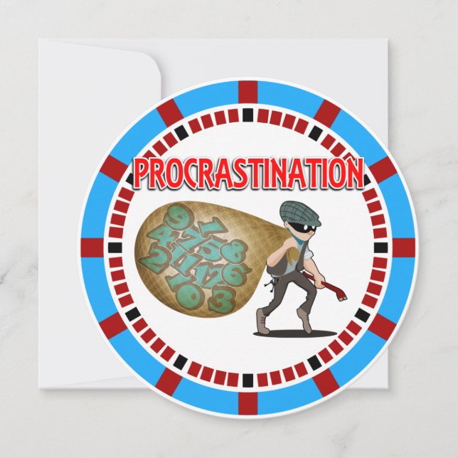 Convites A procrastinação é um Ladrão de Tempo (Frente)