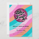 Convites A qualquer ano, Bola de Retro Disco Rosa, Rosa, An<br><div class="desc">Concurso de Aniversário Retro Disco Ball Rosa Rosa</div>