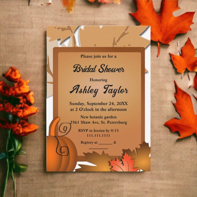 Convites A queda da Rússia elegante deixa Chá de panela de  (Criador carregado)