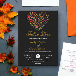 Convites A Queda Elegante Deixa Casamento Floral Negro Cora