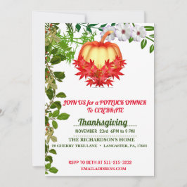 Convites A queda elegante deixa o Janto de Ação de Graças d