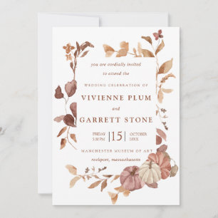 Convites A Queda Elegante Deixa Pumpkins Casamento Minimali