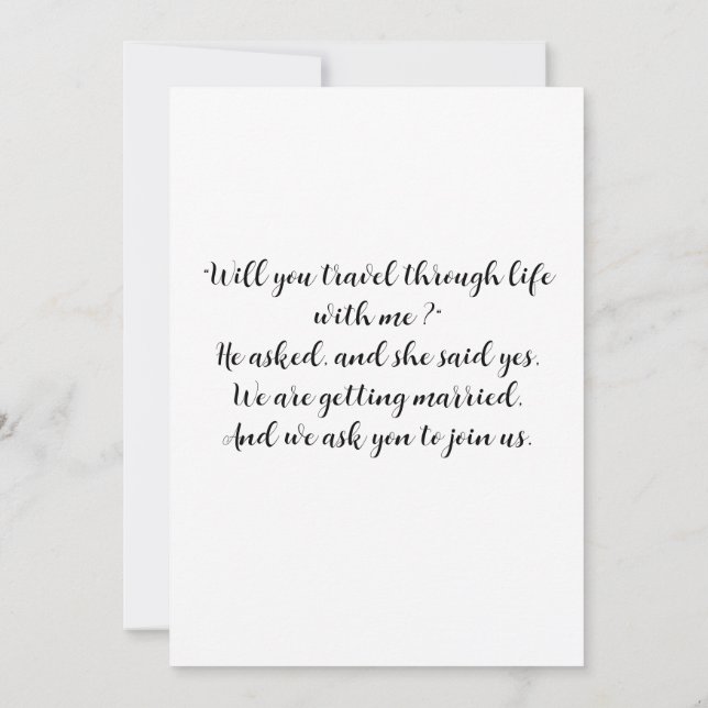 Convites à recepção de casamento (Verso)