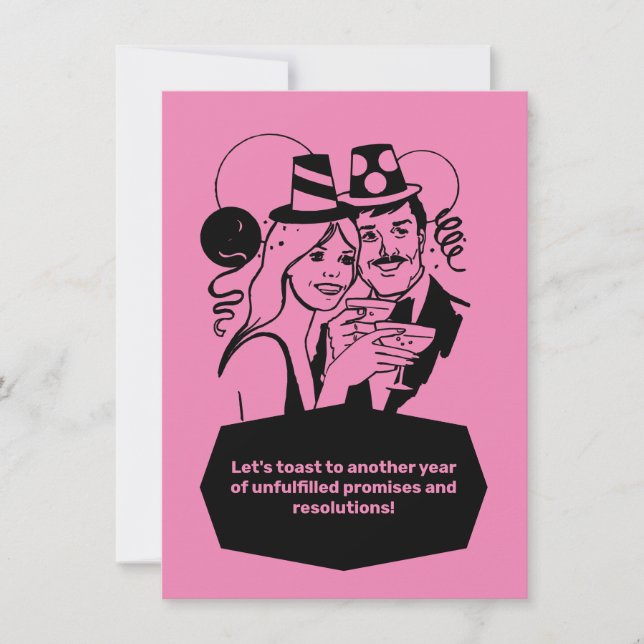 Convites A Resolução do Ano Novo é Engraçada (Frente)