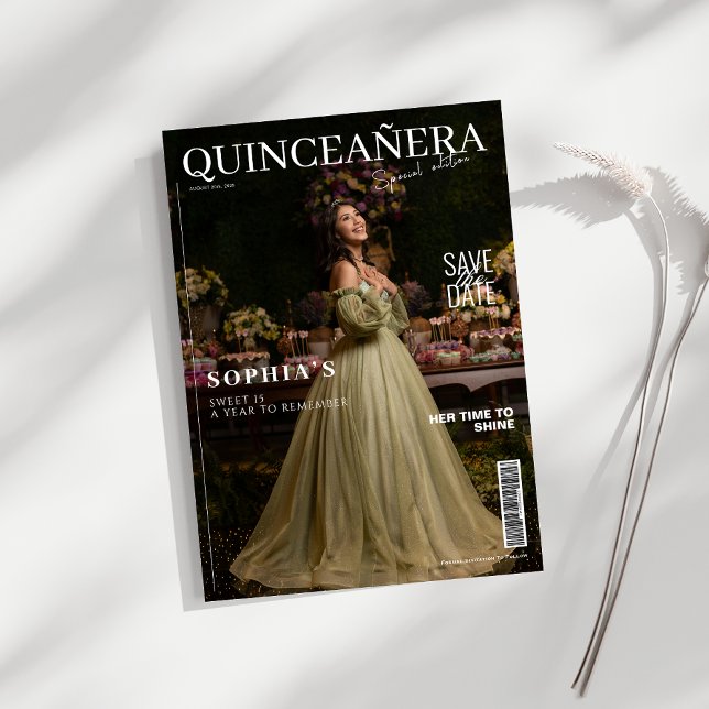 Convites A Revista Elegante Quinceanera Salva A Data (Criador carregado)
