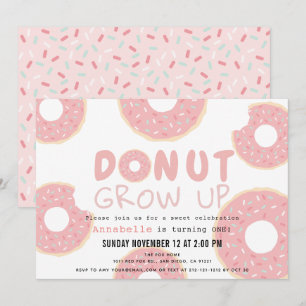 Convites A rosquinha cresce acima o primeiro aniversario