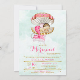 Convites A Sereia Dormindo com o Baby Clam Shell Tiara Dour