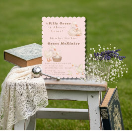 Convites A Silly Goose is Almost Loose Pink Baby Shower