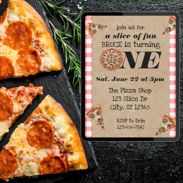 Convites A Slice of Fun 1st Birthday (Criador carregado)