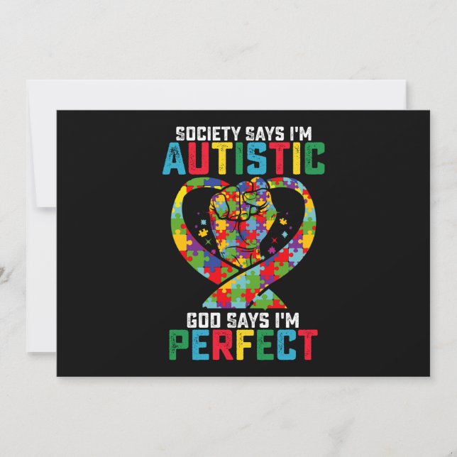 Convites A sociedade diz que eu sou autista Deus diz que so (Frente)