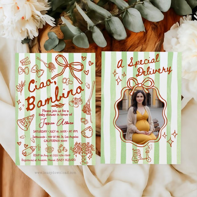 Convites A special Delivery Photo Green Invitation (Criador carregado)