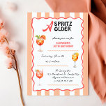 Convites A Spritz Older Any Age Cocktail Birthday Party<br><div class="desc">Celebrate a milestone birthday with a chic and refreshing "A Spritz Older" cocktail party invitation - editable for any age. This design features vibrant watercolor illustrations of Aperol Spritz cocktails, perfect for a sophisticated and fun 30th birthday bash. The playful "A Spritz Older" text adds a touch of wit, while...</div>