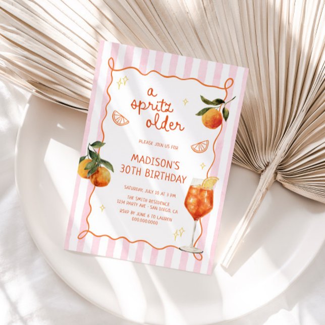 Convites A Spritz Older Hand Drawn Birthday (Criador carregado)