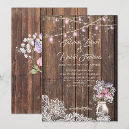 Convites A string de Jar Mason rustic acende o descalço™