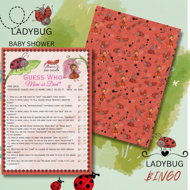 Convites A Sweet Little Lady Ladybug Guess Who Game Card (A Sweet Little Lady Ladybug Guess Who Game Card)