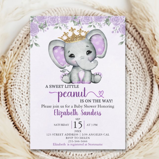 Convites A Sweet Little Peanut is on the way Baby shower (Criador carregado)