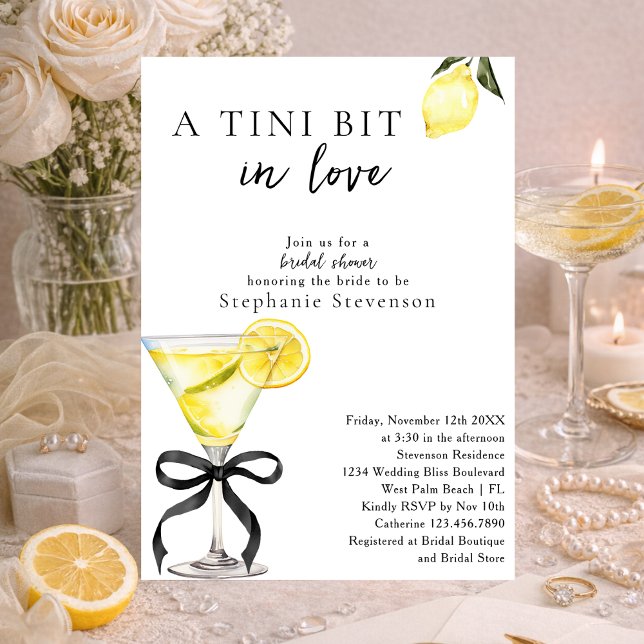 Convites A Tini Bit In Love Lemon Martini Bridal Shower (Criador carregado)