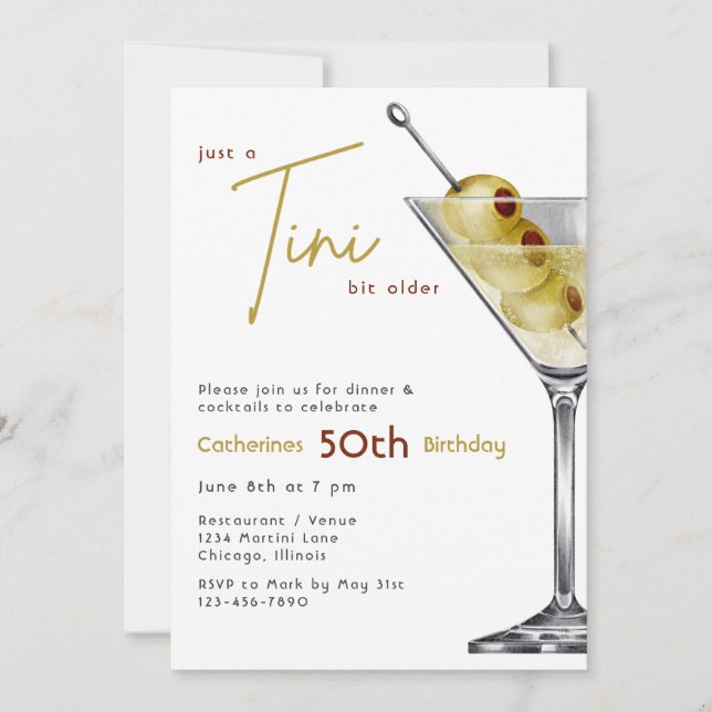 Convites A Tini Bit Older Birthday Invitation (Frente)