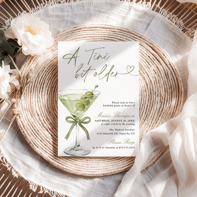 Convites A Tini Bit Older Birthday Party Olive Martini (Criador carregado)