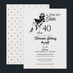 Convites A Tini Bit Older Elegant Martini 40th Birthday<br><div class="desc">A Tini Bit Older 40th birthday martini invitation with black and white cocktail party theme design creates a stylish and playful way to celebrate a milestone birthday with sophisticated lounge-inspired flair. This elegant martini themed milestone birthday invitation features a chic silhouette illustration relaxing inside a martini glass alongside the witty...</div>