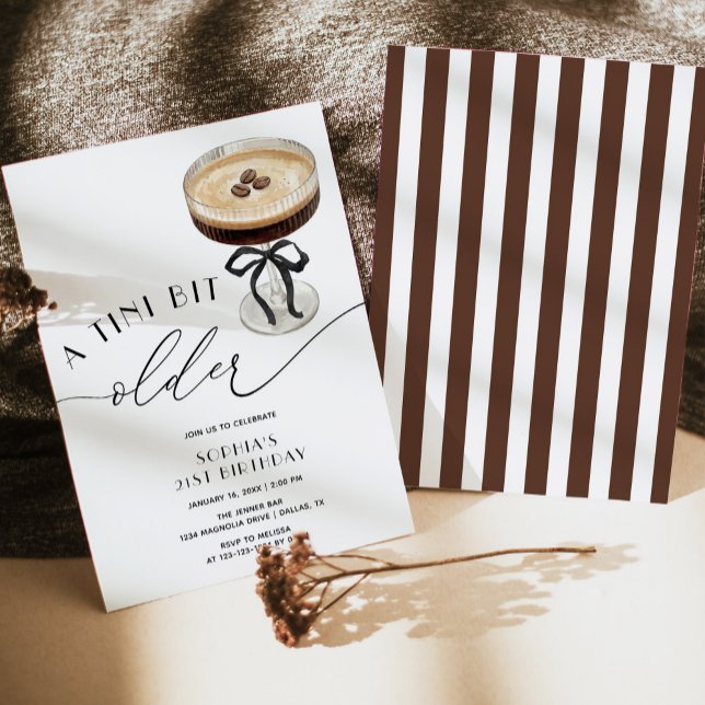 Convites A Tini Bit Older Espresso Martini 21st Birthday (Criador carregado)