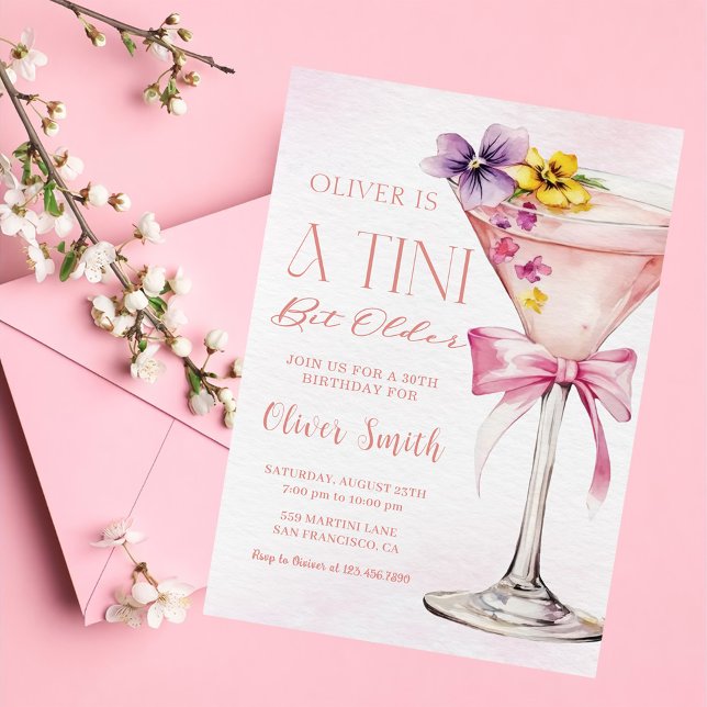 Convites A Tini Bit Older Martini 30th Birthday Party (Criador carregado)