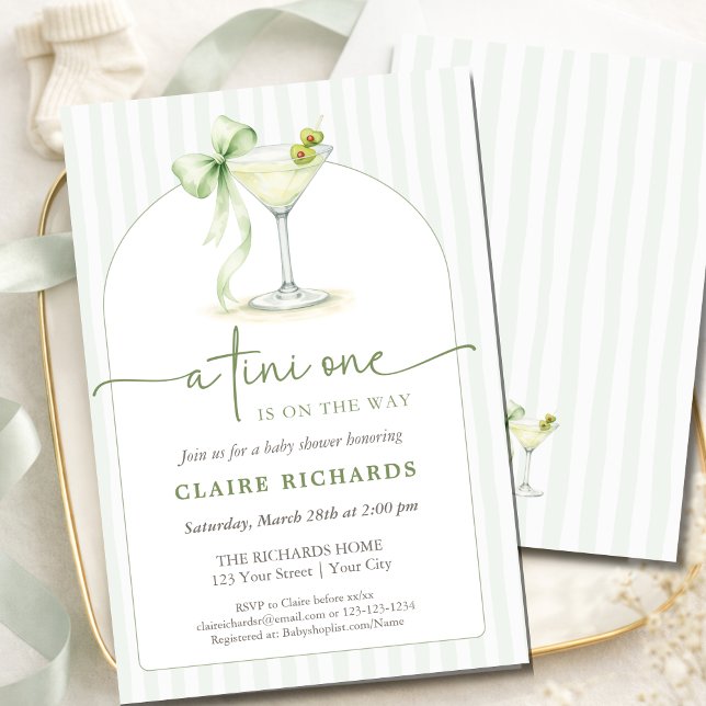 Convites A Tini One Is On The Way Trendy Baby Shower Arched (Criador carregado)