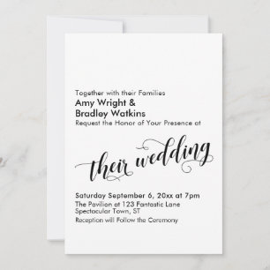 Convites A Tipografia de Casamento, Script Elegante em Bran