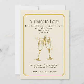 Convites A Toast to Love Engagement Party Invitation